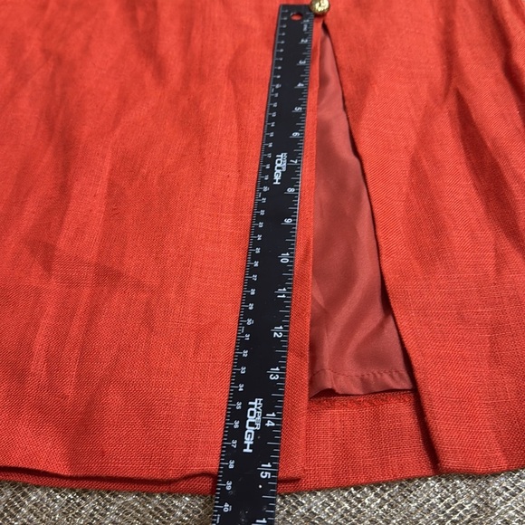 (R9) LERMAJ 100% linen vintage skirt from the 70s, size 14 oranges - Picture 10 of 13